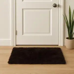 Photo of Chocolate Faux Rectangular - Area Rug