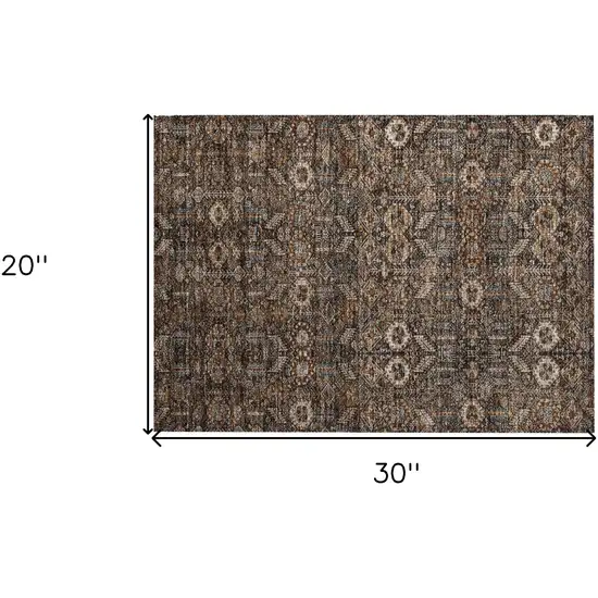 Chocolate Tribal Washable Indoor Outdoor Area Rug Photo 9