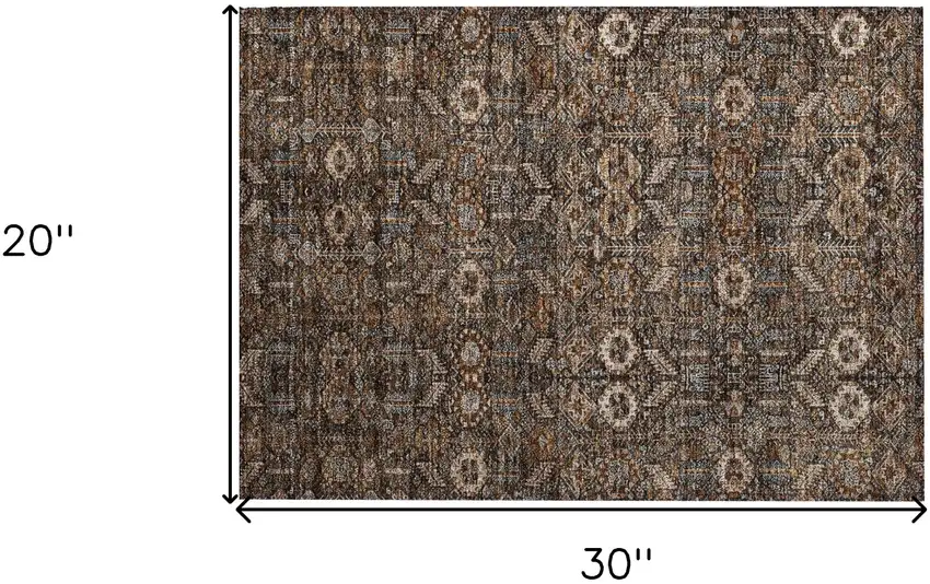 Chocolate Tribal Washable Indoor Outdoor Area Rug Photo 9