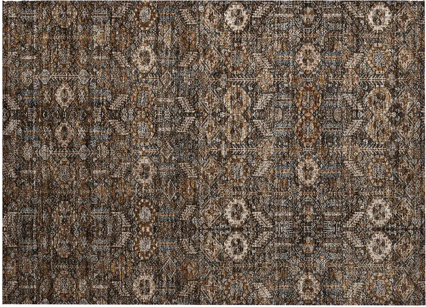Chocolate Tribal Washable Indoor Outdoor Area Rug Photo 2