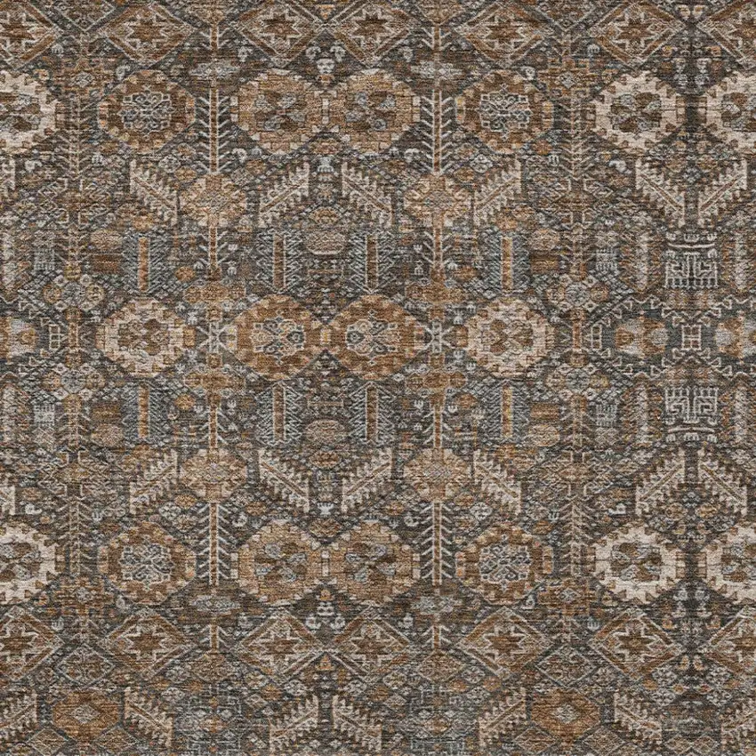 Chocolate Tribal Washable Indoor Outdoor Area Rug Photo 6