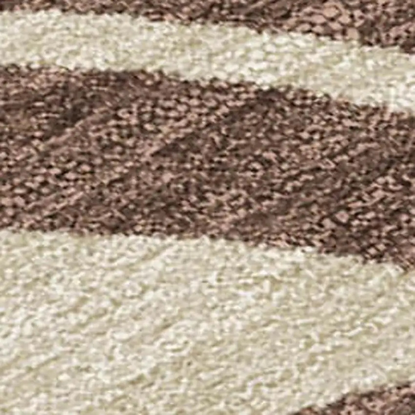 Chocolate Gold And Beige Botanical Leaves Washable Indoor Outdoor Area Rug Photo 2