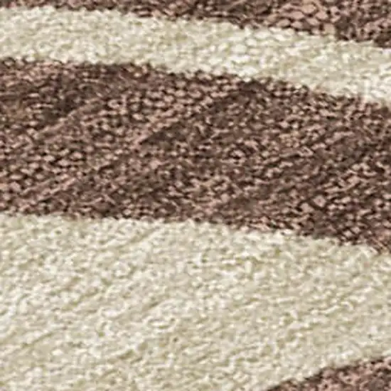 Chocolate Gold And Beige Botanical Leaves Washable Indoor Outdoor Area Rug Photo 2