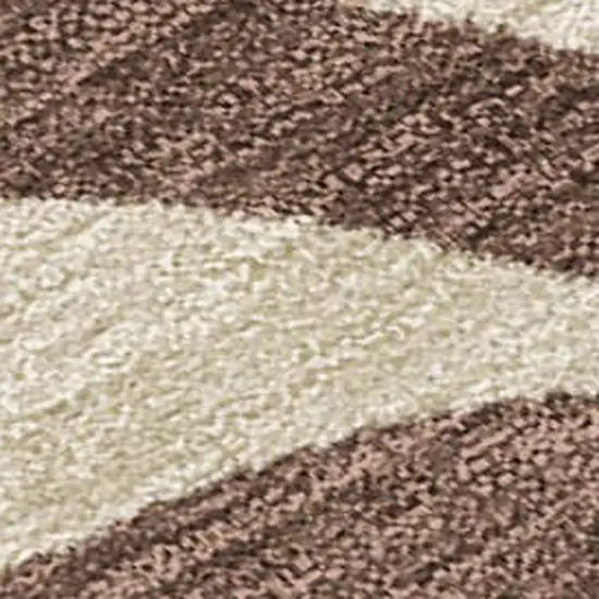 Chocolate Gold And Beige Botanical Leaves Washable Indoor Outdoor Area Rug Photo 2