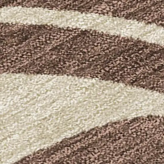 Chocolate Gold And Beige Botanical Leaves Washable Indoor Outdoor Area Rug Photo 3