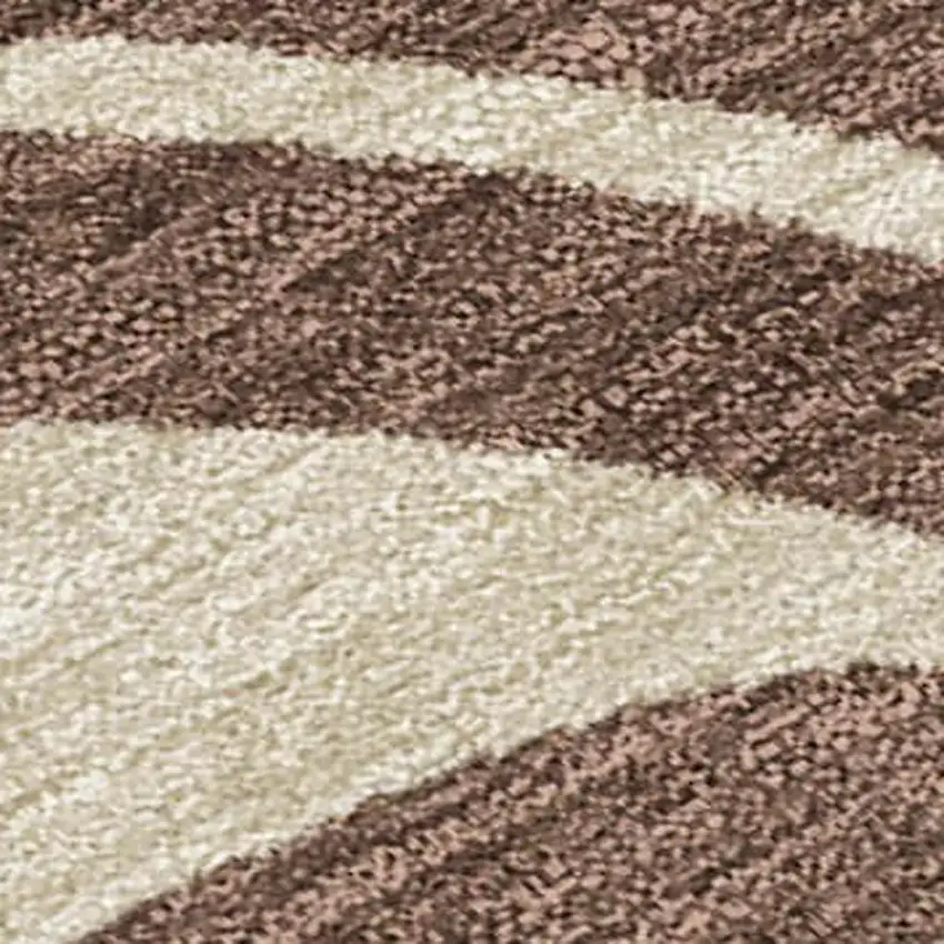 Chocolate Gold And Beige Botanical Leaves Washable Indoor Outdoor Area Rug Photo 3