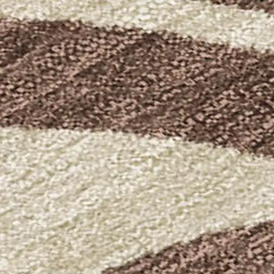 Chocolate Gold And Beige Botanical Leaves Washable Indoor Outdoor Area Rug Photo 2