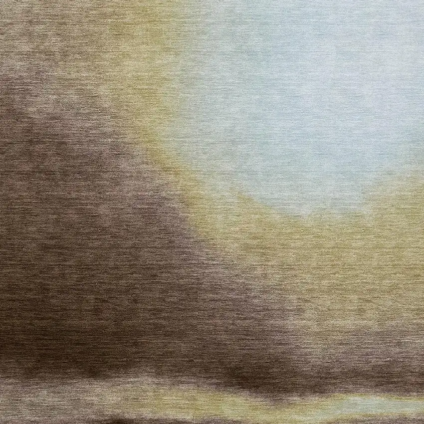 Chocolate Gold And Plum Abstract Washable Indoor Outdoor Area Rug Photo 9