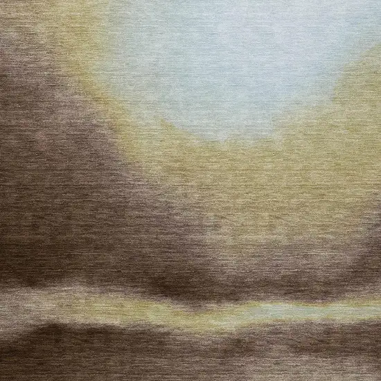 Chocolate Gold And Plum Abstract Washable Indoor Outdoor Area Rug Photo 4