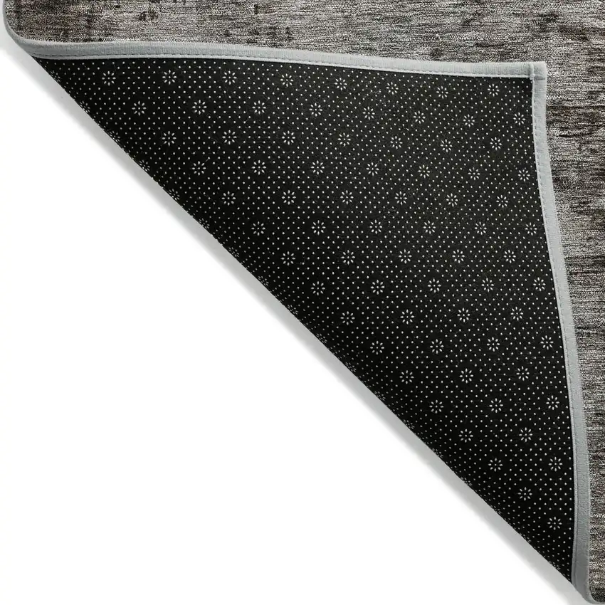 Chocolate Gray And Blue Abstract Washable Indoor Outdoor Area Rug Photo 4