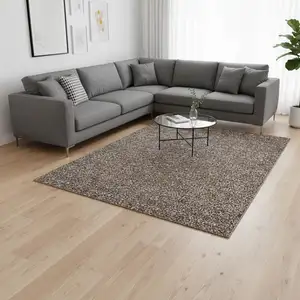 Photo of Chocolate Gray And Charcoal Floral Washable Area Rug With UV Protection