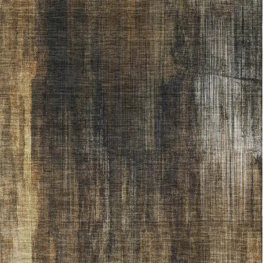 Chocolate Gray And Ivory Abstract Washable Area Rug With UV Protection Photo 3