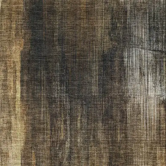 Chocolate Gray And Ivory Abstract Washable Area Rug With UV Protection Photo 3