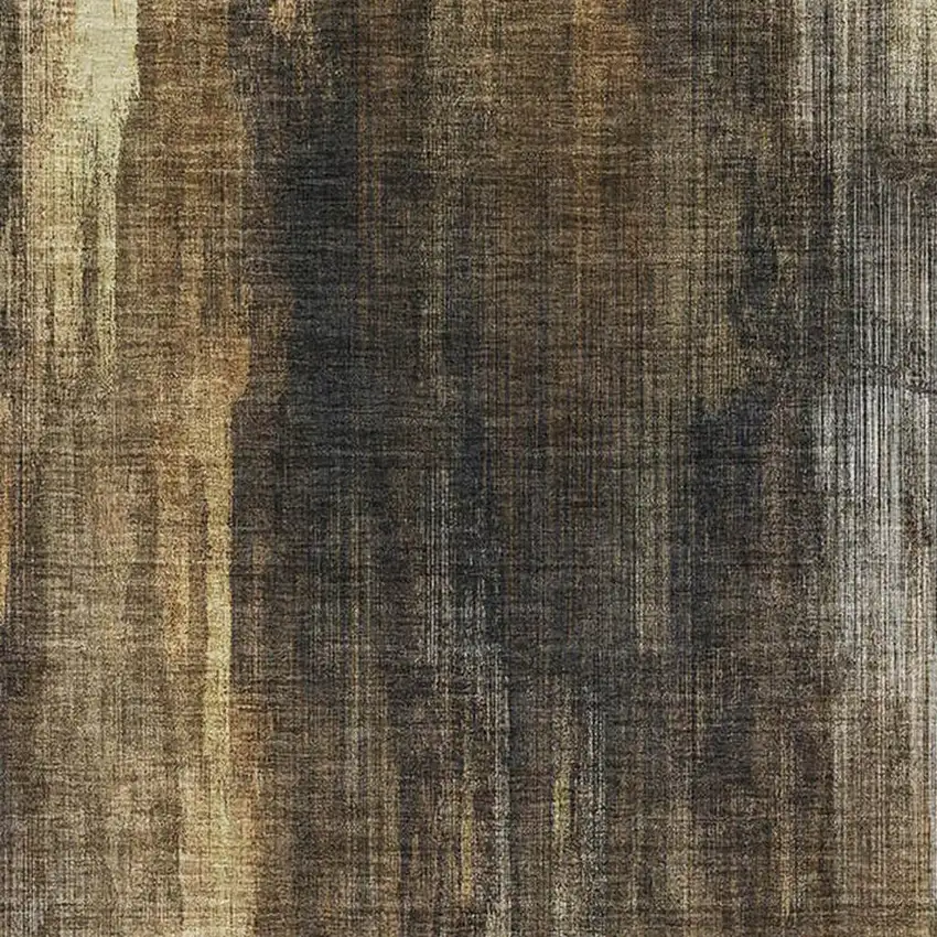 Chocolate Gray And Ivory Abstract Washable Area Rug With UV Protection Photo 3