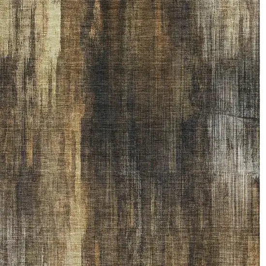 Chocolate Gray And Ivory Abstract Washable Area Rug With UV Protection Photo 3