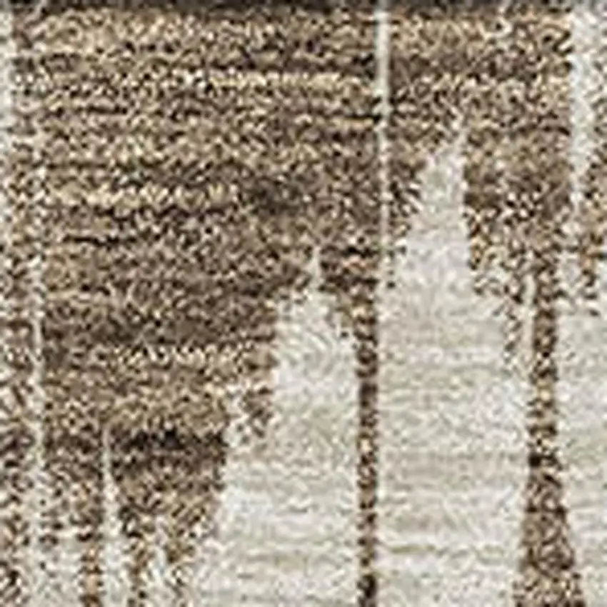 Chocolate Green And Beige Striped Washable Area Rug With UV Protection Photo 3