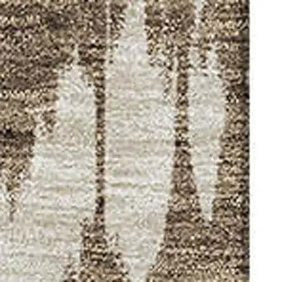 Chocolate Green And Beige Striped Washable Area Rug With UV Protection Photo 3