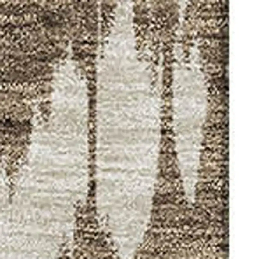 Chocolate Green And Beige Striped Washable Area Rug With UV Protection Photo 3