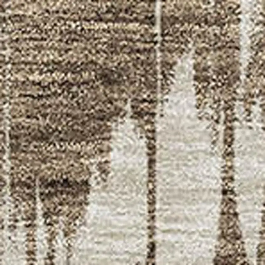 Chocolate Green And Beige Striped Washable Area Rug With UV Protection Photo 3