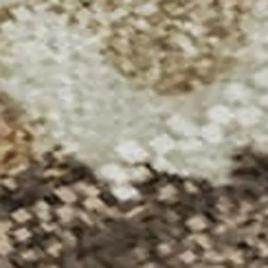 Chocolate Ivory And Beige Abstract Washable Area Rug With UV Protection Photo 9
