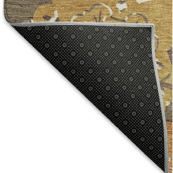 Chocolate Ivory And Copper Quatrefoil Washable Indoor Outdoor Area Rug Photo 6