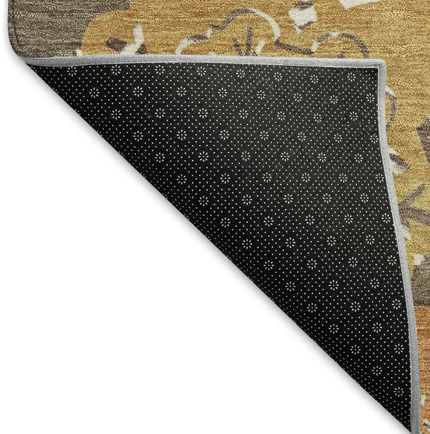 Chocolate Ivory And Copper Quatrefoil Washable Indoor Outdoor Area Rug Photo 6