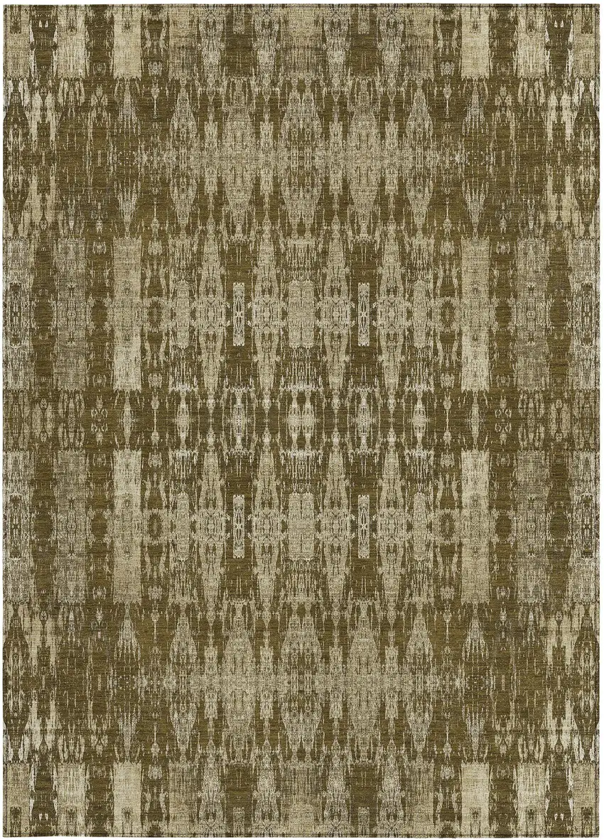 Chocolate Moroccan Washable Non Skid Indoor Outdoor Area Rug Photo 6
