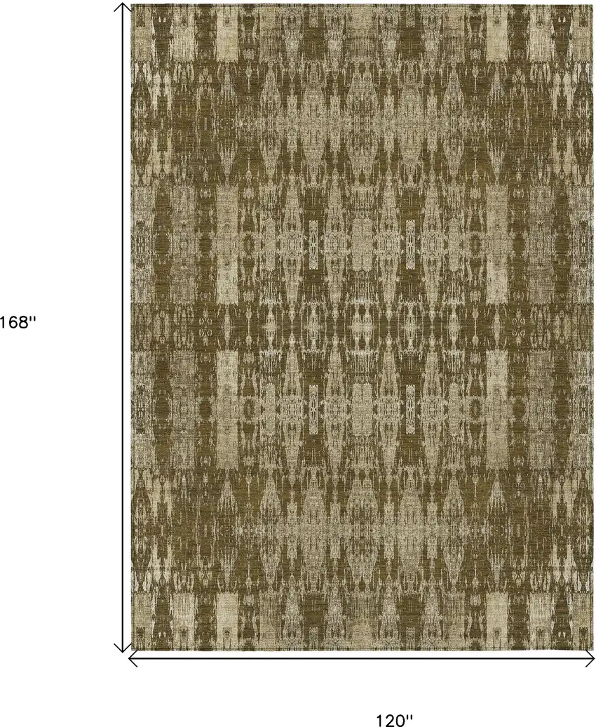 Chocolate Moroccan Washable Non Skid Indoor Outdoor Area Rug Photo 3