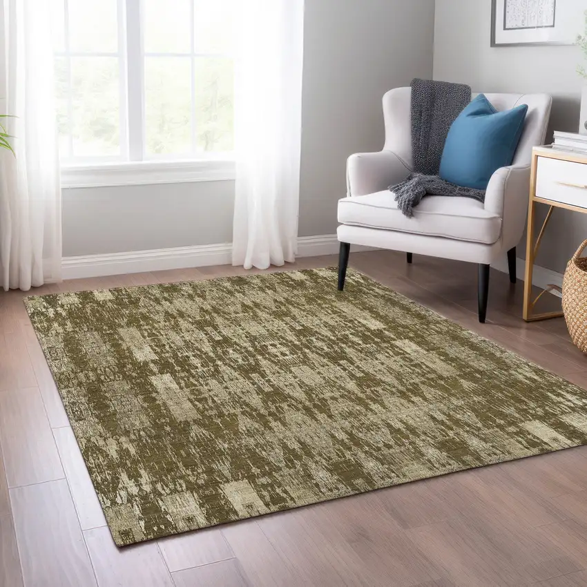 Chocolate Moroccan Washable Non Skid Indoor Outdoor Area Rug Photo 8