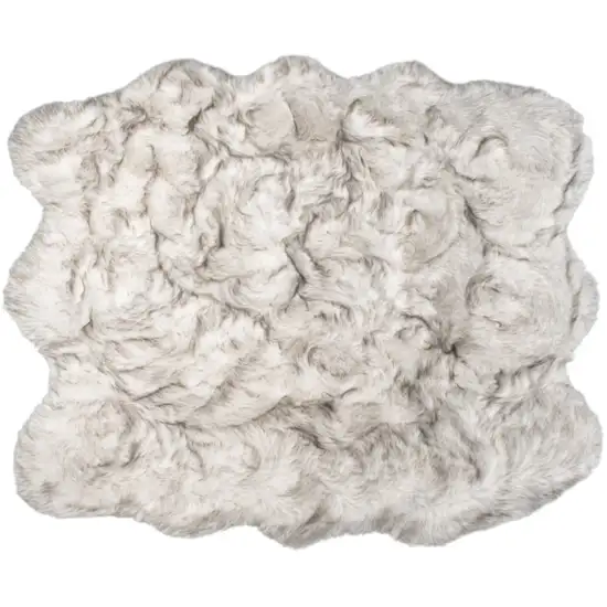 Chocolate Faux Sheepskin Ombre Shag Washable Area Rug Photo 2