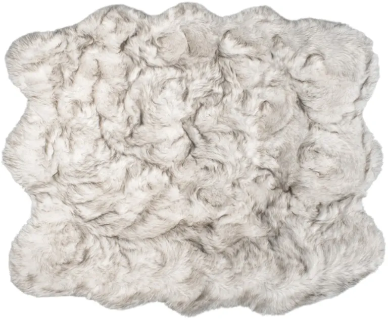 Chocolate Ombre Faux Sheepskin Non Skid Area Rug Photo 3