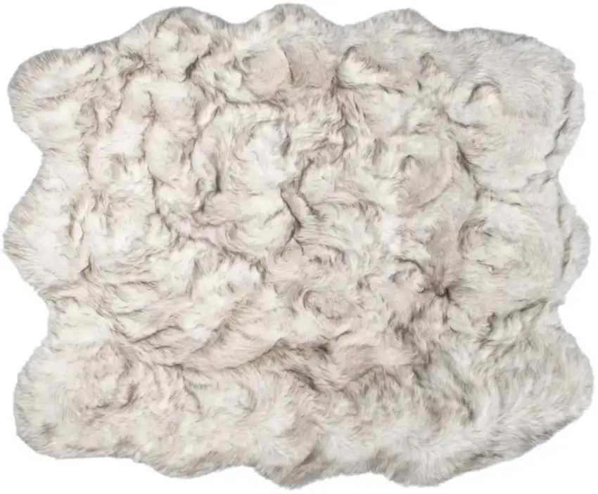 Chocolate Faux Sheepskin Ombre Shag Washable Area Rug Photo 2