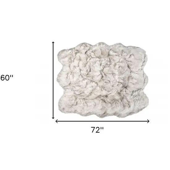 Chocolate Faux Sheepskin Ombre Shag Washable Area Rug Photo 3