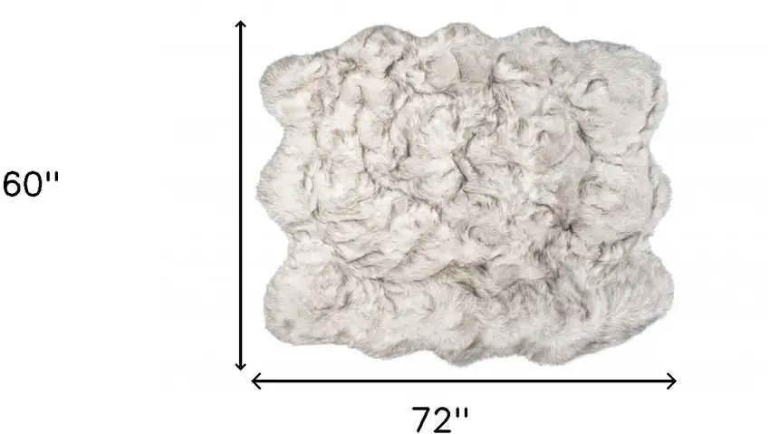 Chocolate Faux Sheepskin Ombre Shag Washable Area Rug Photo 3