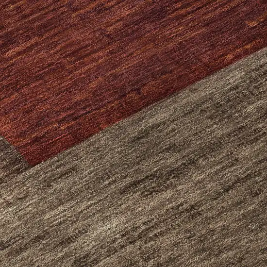Chocolate Orange And Rust Geometric Washable Area Rug With UV Protection Photo 8