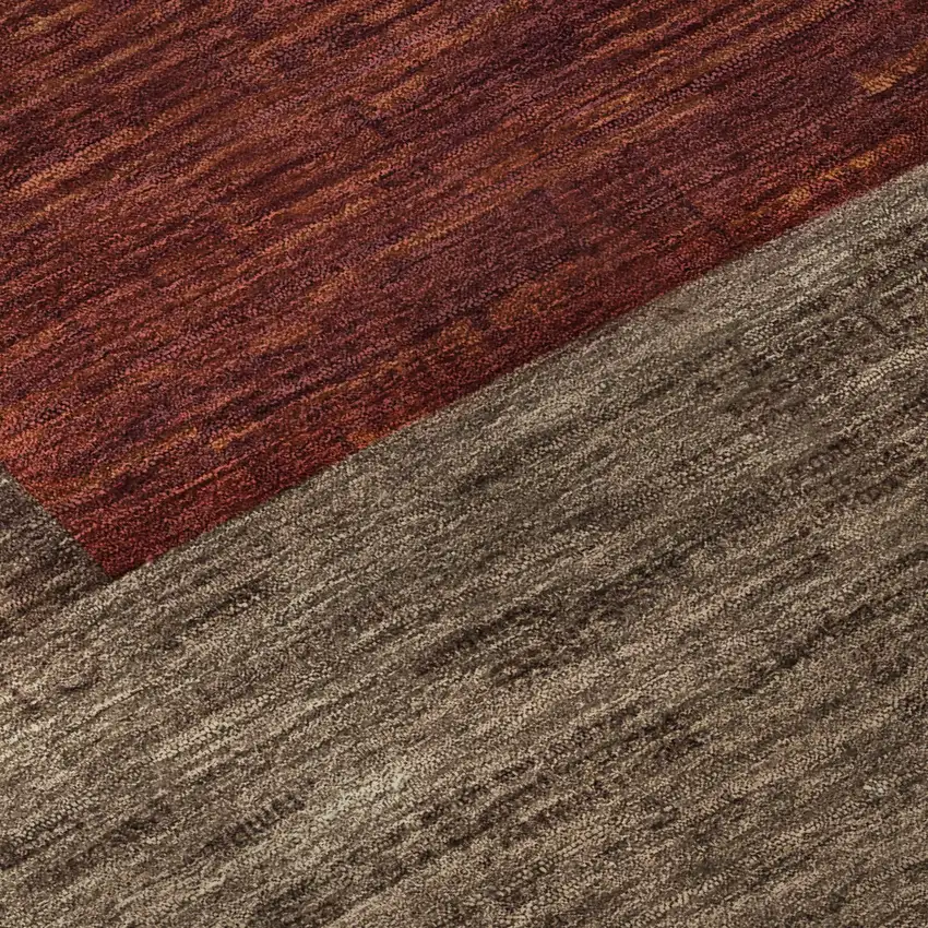 Chocolate Orange And Rust Geometric Washable Area Rug With UV Protection Photo 7