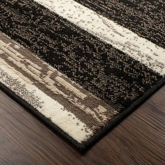 Black Brown And Beige Patchwork Area Rug Photo 4