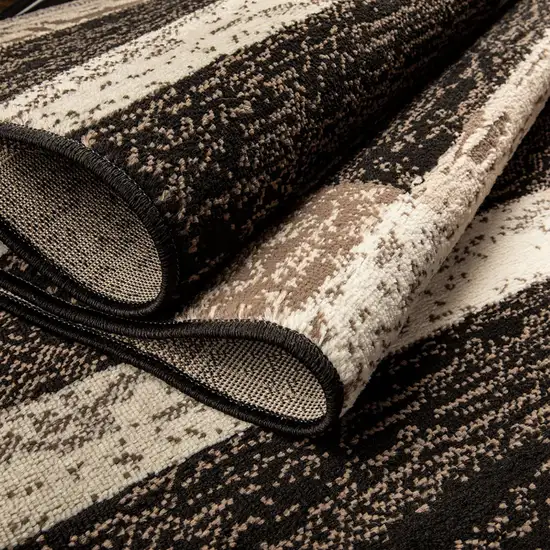 Black Brown And Beige Patchwork Area Rug Photo 8