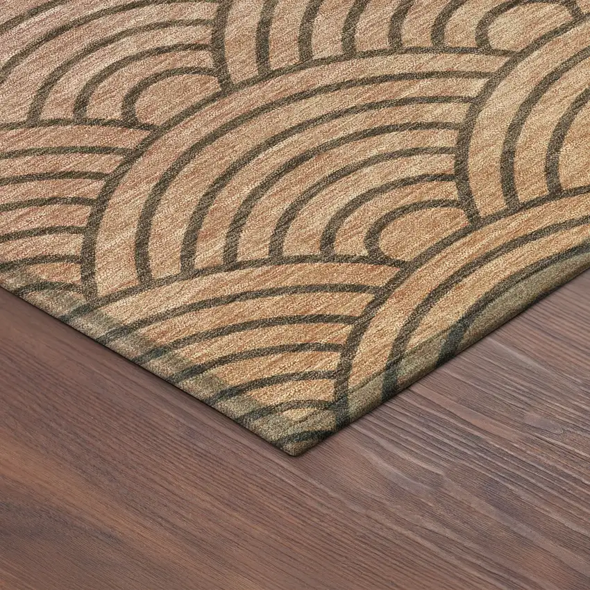 Chocolate Purple And Mauve Geometric Washable Indoor Outdoor Area Rug Photo 9