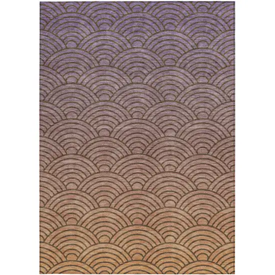 Chocolate Purple And Mauve Geometric Washable Indoor Outdoor Area Rug Photo 2