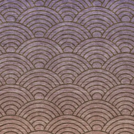 Chocolate Purple And Mauve Geometric Washable Indoor Outdoor Area Rug Photo 2