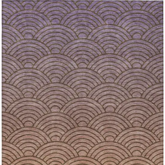 Chocolate Purple And Mauve Geometric Washable Indoor Outdoor Area Rug Photo 3
