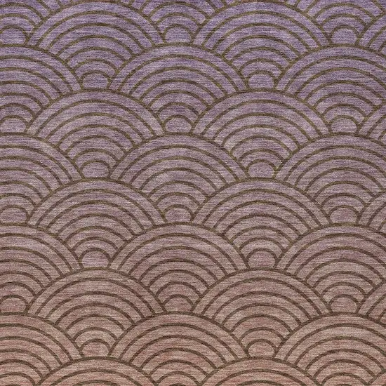 Chocolate Purple And Mauve Geometric Washable Indoor Outdoor Area Rug Photo 2