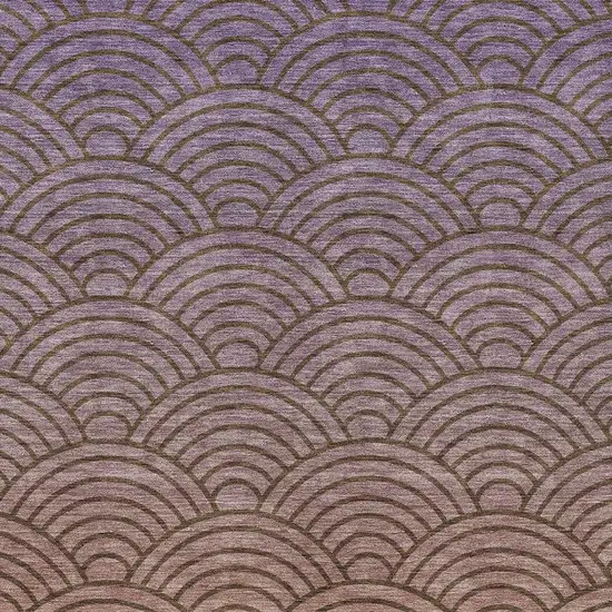 Chocolate Purple And Mauve Geometric Washable Indoor Outdoor Area Rug Photo 2