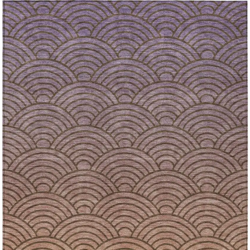Chocolate Purple And Mauve Geometric Washable Indoor Outdoor Area Rug Photo 3