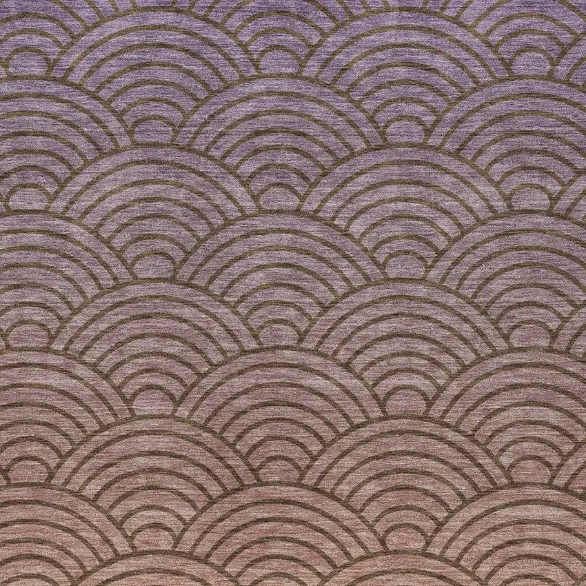 Chocolate Purple And Mauve Geometric Washable Indoor Outdoor Area Rug Photo 2