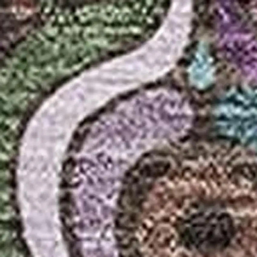 Chocolate Purple And Teal Medallion Washable Area Rug With UV Protection Photo 3