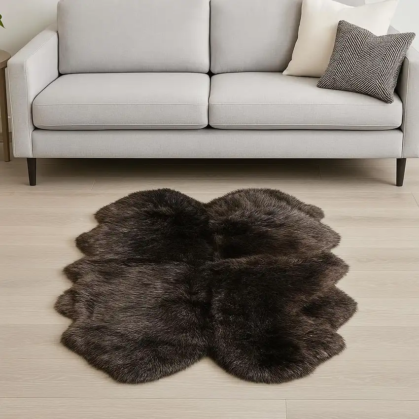 Chocolate Genuine Sheepskin Area Rug Photo 2