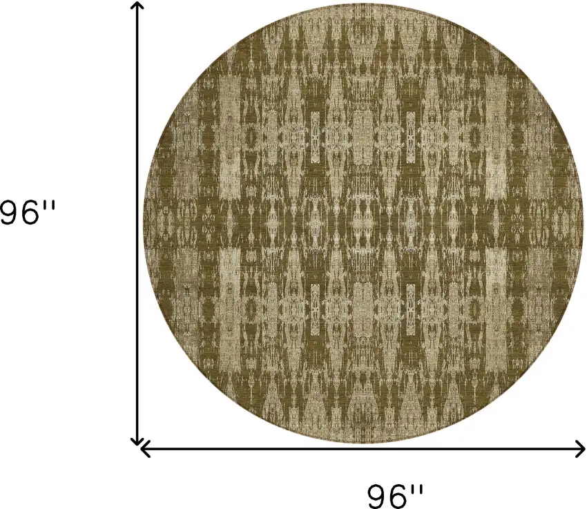Chocolate Round Moroccan Washable Non Skid Indoor Outdoor Area Rug Photo 3