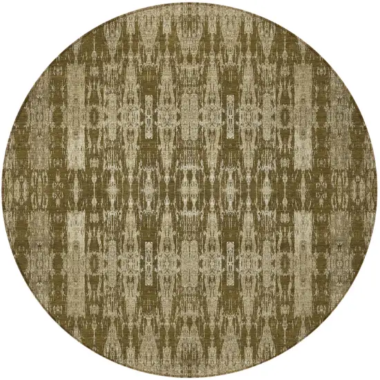 Chocolate Round Moroccan Washable Non Skid Indoor Outdoor Area Rug Photo 4